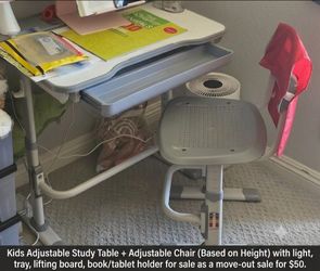 Kids adjustable table and chair for study