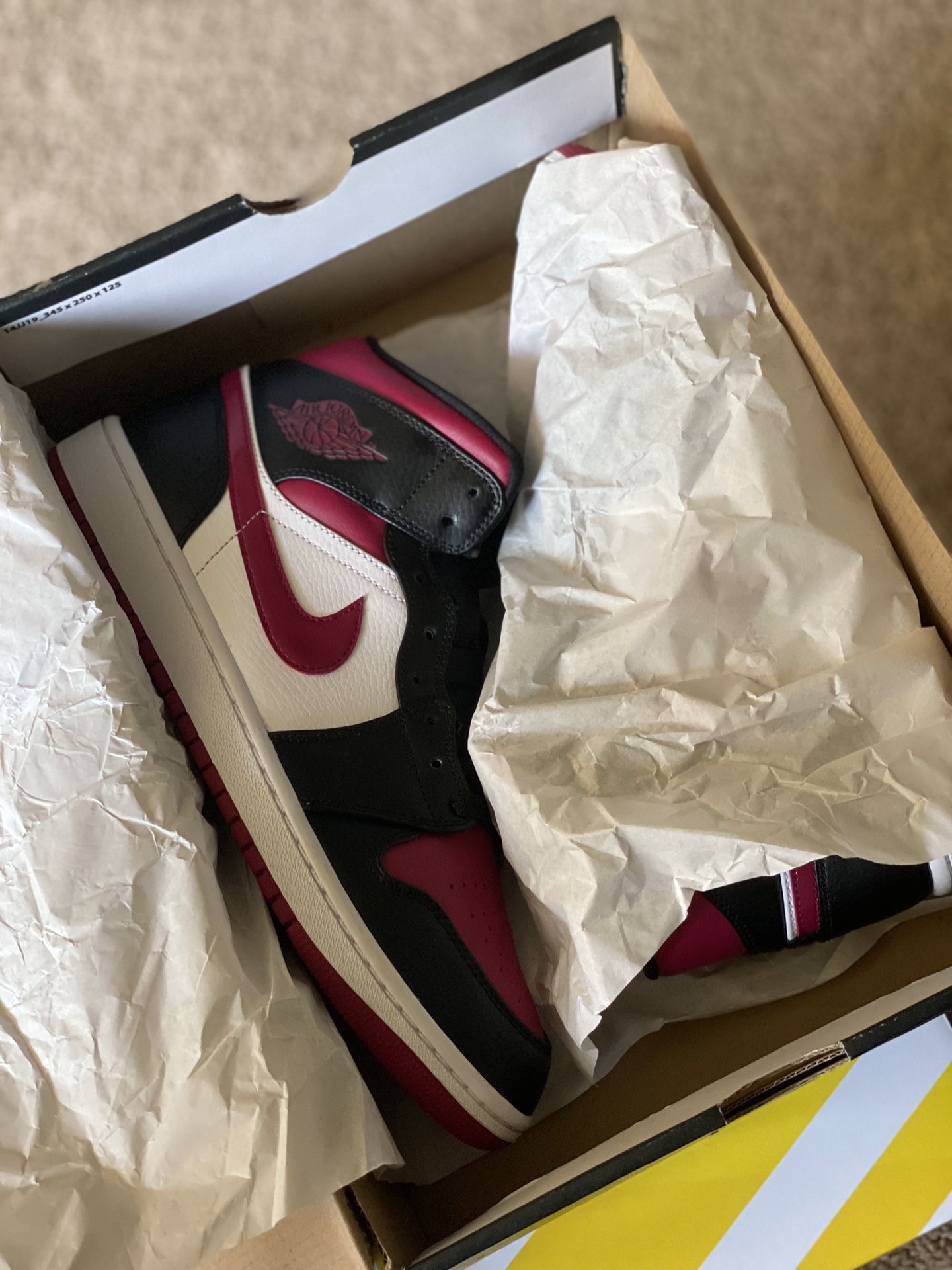 JORDAN 1 MID BRED TOE SIZE 10.5 WORN 1X