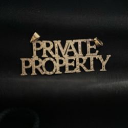 Gold Private Property Pendant 