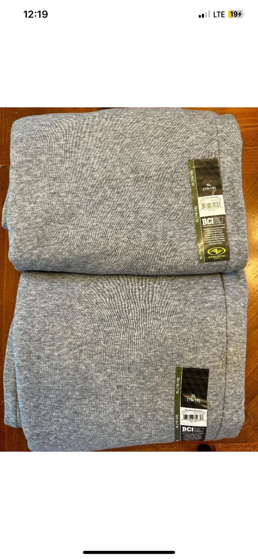 Lot 2 Athletic Works Grey Women's Fleece Open Ankle Sweatpants Xl