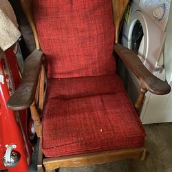 FREEEE Vintage Danish Rocking Chair With Horsehair Cushions
