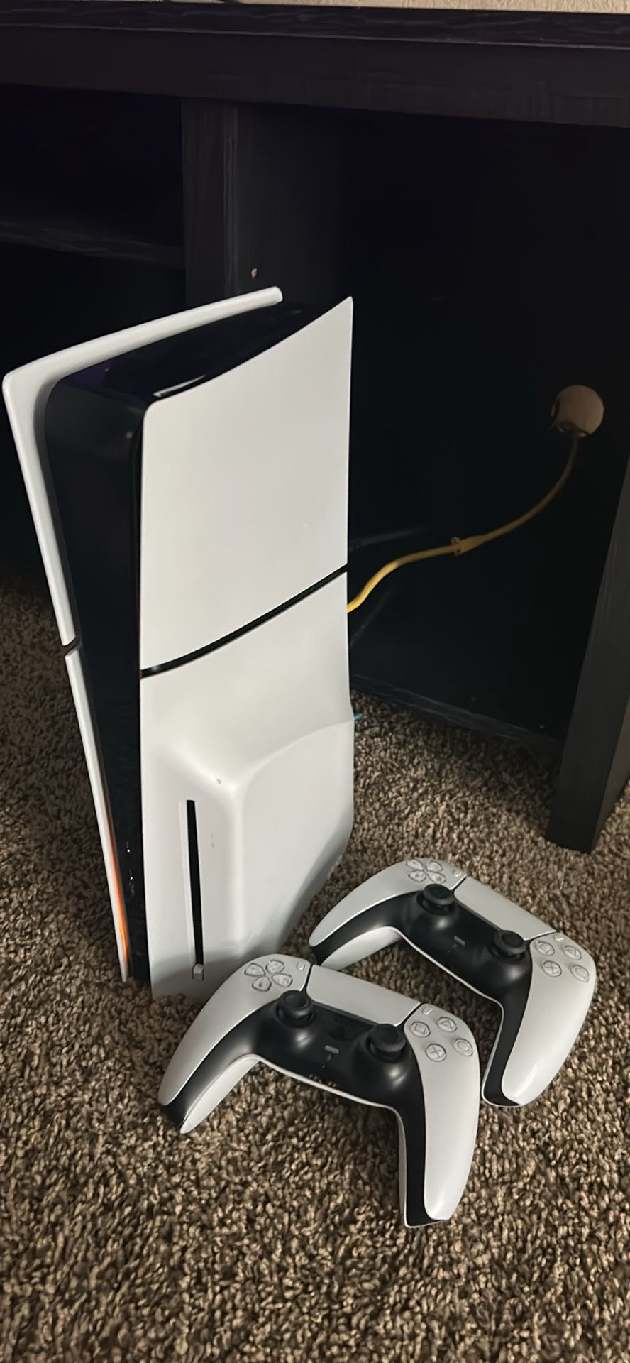 ps5 with 2 controllers and headset