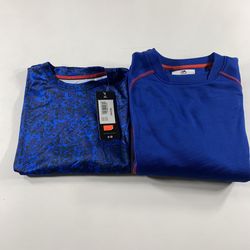 Majestic Cage Sweater w/ Mizuno Drylite Baseball Shirt Royal Youth Large NEW