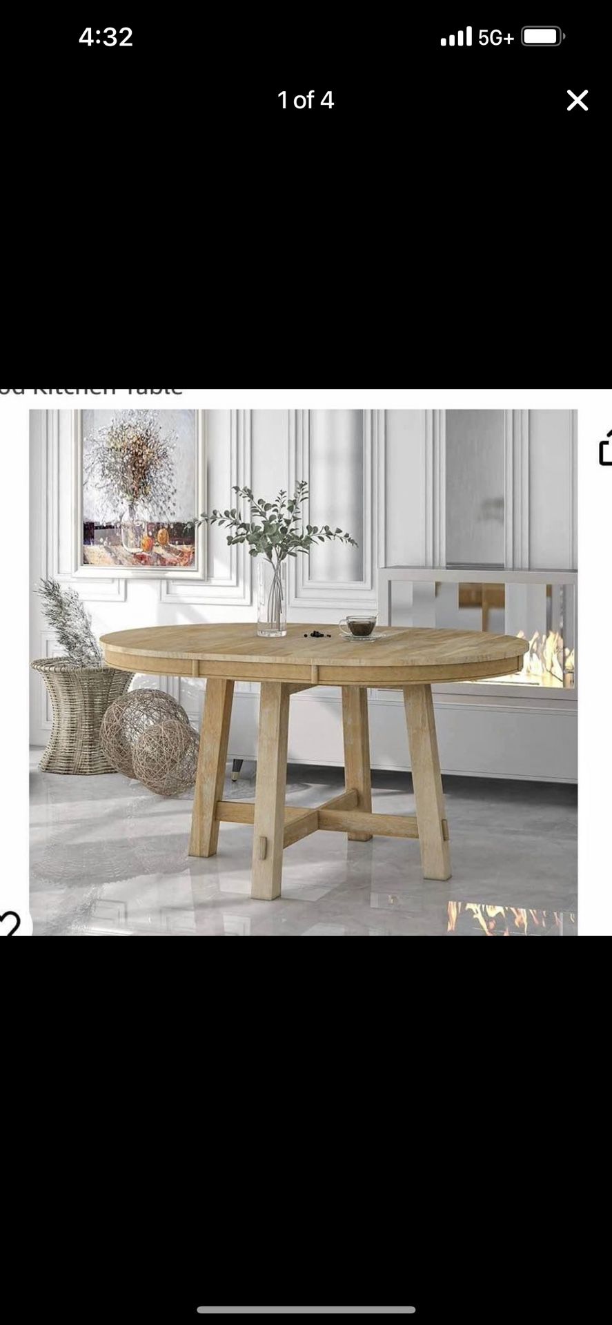 Natural Wood Dining Table 