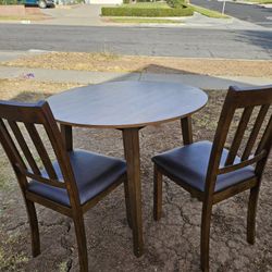Solid Wood Table And Two Chairs