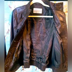 Women's A and F Originals New York Beautiful Brown Leather Bomber Jacket