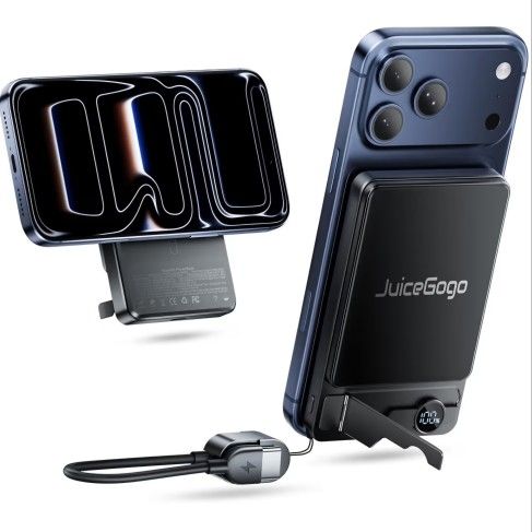 for MagSafe Portable Charger, 10000mAh for MagSafe Battery Pack, Qi2 Certified 15W Ultra-Fast Wireless Charging,USB-C Cable 22.5W,Stand, LED Display f