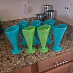 Outdoor Dessert Cups Turquiose & Green