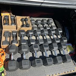 5-65 rubber dumbbell set