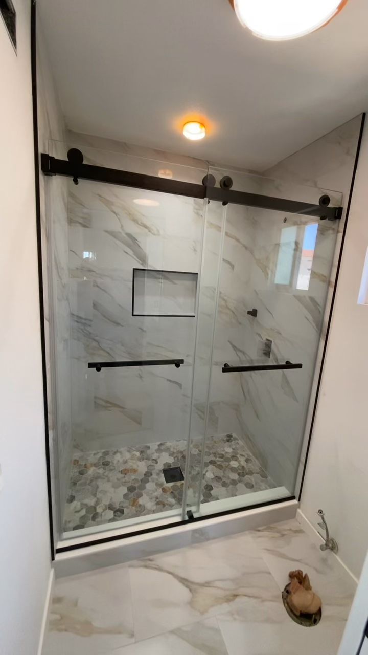 New Double Doors Sliding 60”x76” Matt Black