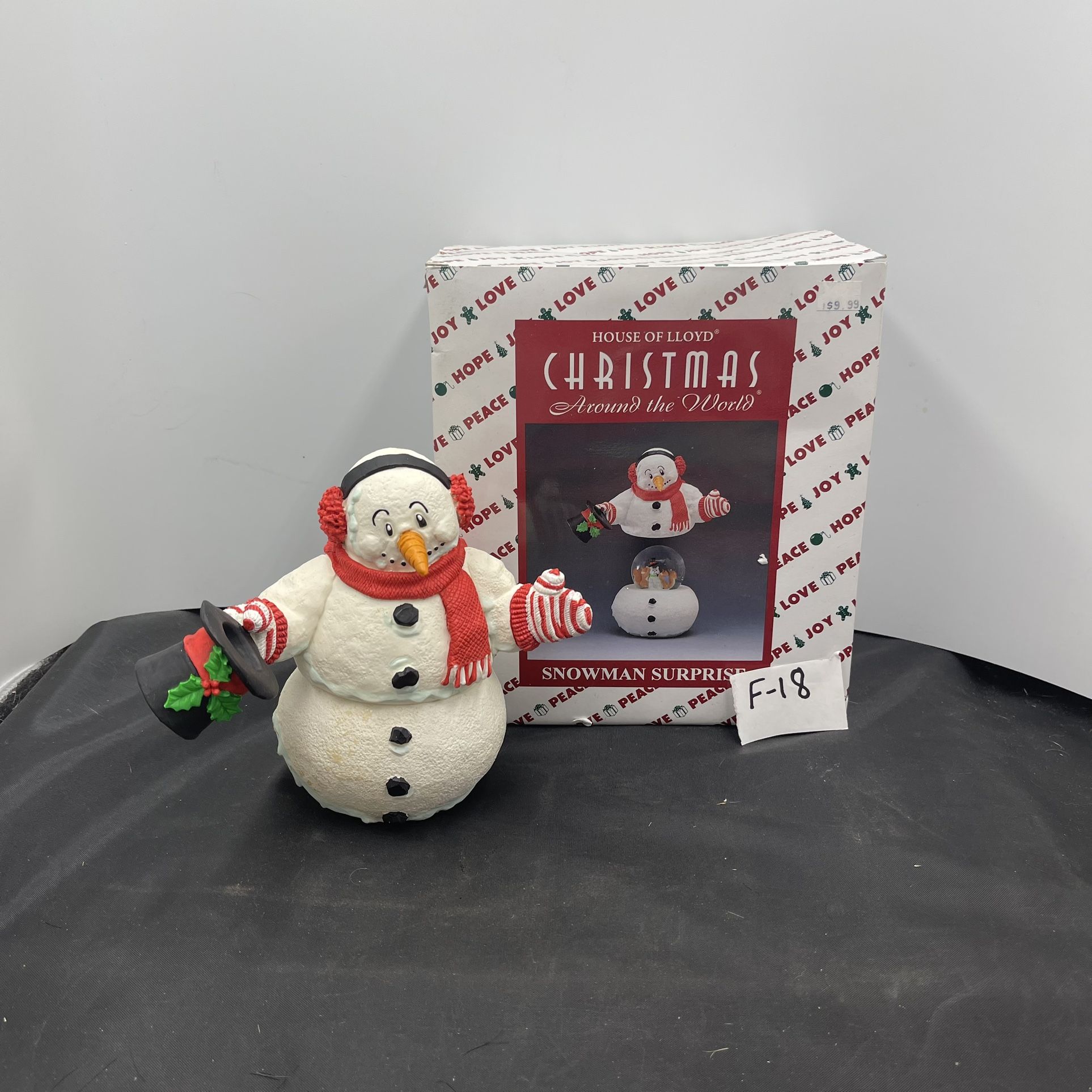 House of snowman snow globe 1996 nib