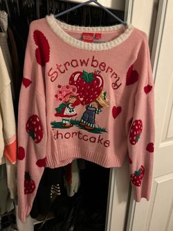 Strawberry Shortcake Knit Sweater Size Large