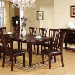 Brand New Espresso Expandable 9pc Dining Table Set