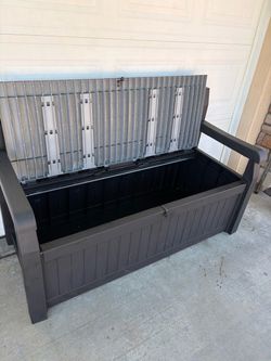 Outdoor Plastic Storage Bench with Lid