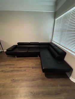 Black Leather Sectional