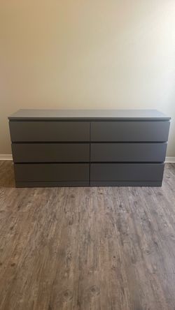 Gray 6-Drawer Double Dresser