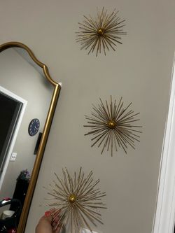 Gold Mid-Century Starburst Wall Decor Set – 3 Piece