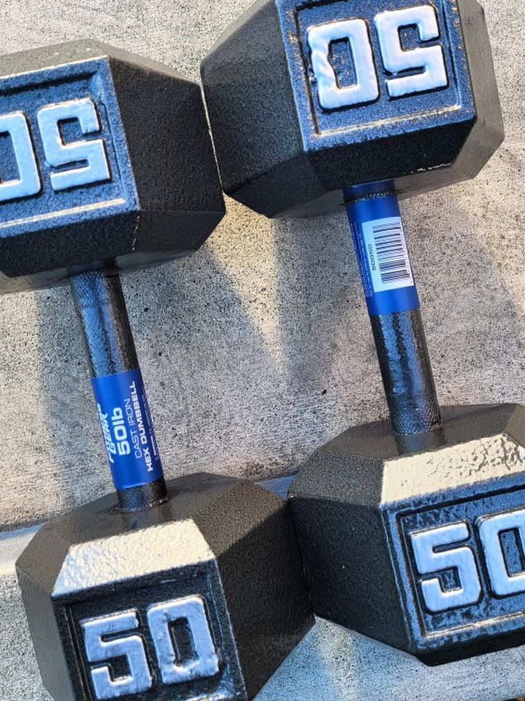 NEW 50lbs Hex Dumbbell weight set (100lbs total) ▪︎FREE DELIVERY ✅✅ ▪︎