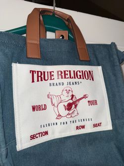 🧘‍♀️🔥😵True Religion Buddha Tote Bag – Like New Designer Canvas Shoulder Bag