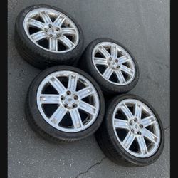 4 - 255/35r19 5x120 5x4.72 Stock Land Rover Bmw Chevy S10 Camaro Wheels Rims Good 80% Treads Tires Continental!