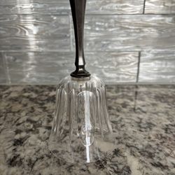 Vintage Crystal Dinner Bell, Silver Plated Handle.