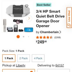 Chamberlain 3/4hp Belt Drive Garage Door Openers