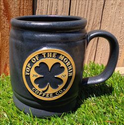 OG (1st) 2020 🍀 Top Of The Mornin Coffee Co., Deneen Pottery, 20 oz Lumberjack Matte Black Ceramic Mug