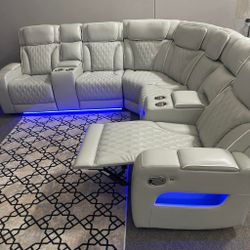 OM• $38 Initial • Brand New Power Reclining Sectional with led lights