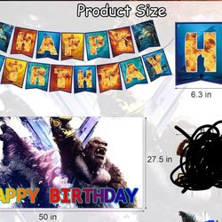 Happy Birthday Banner Godzilla King