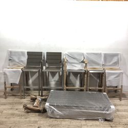 Pangea Home 7-piece Aluminum Patio Table Dining Bar Set