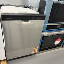 Amana® 24" Stainless Steel Front Control Built In Dishwasher with Midnight Interior