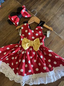 Disney Minnie Mouse Dress And Headband 2t 3t 