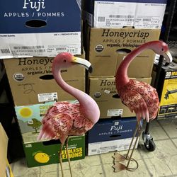 Evergreen Solar LED Flamingo Pair