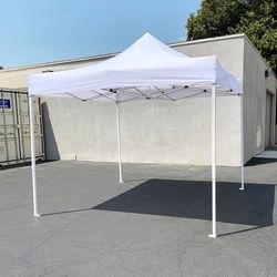 $99 (Brand New) Heavy-duty 10x10 ft outdoor ez pop up canopy party tent instant shades w/ carry bag (white/blue)