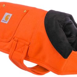 Carhartt Firm Duck Insulated Dog Chore Coat XL Orange  PX0340 30"-45" Chest