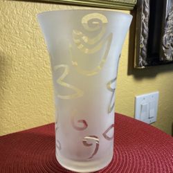 Swung Vase etched for flowers tall glass 9' Vase : Home & Kitchen Art Deco decor essential