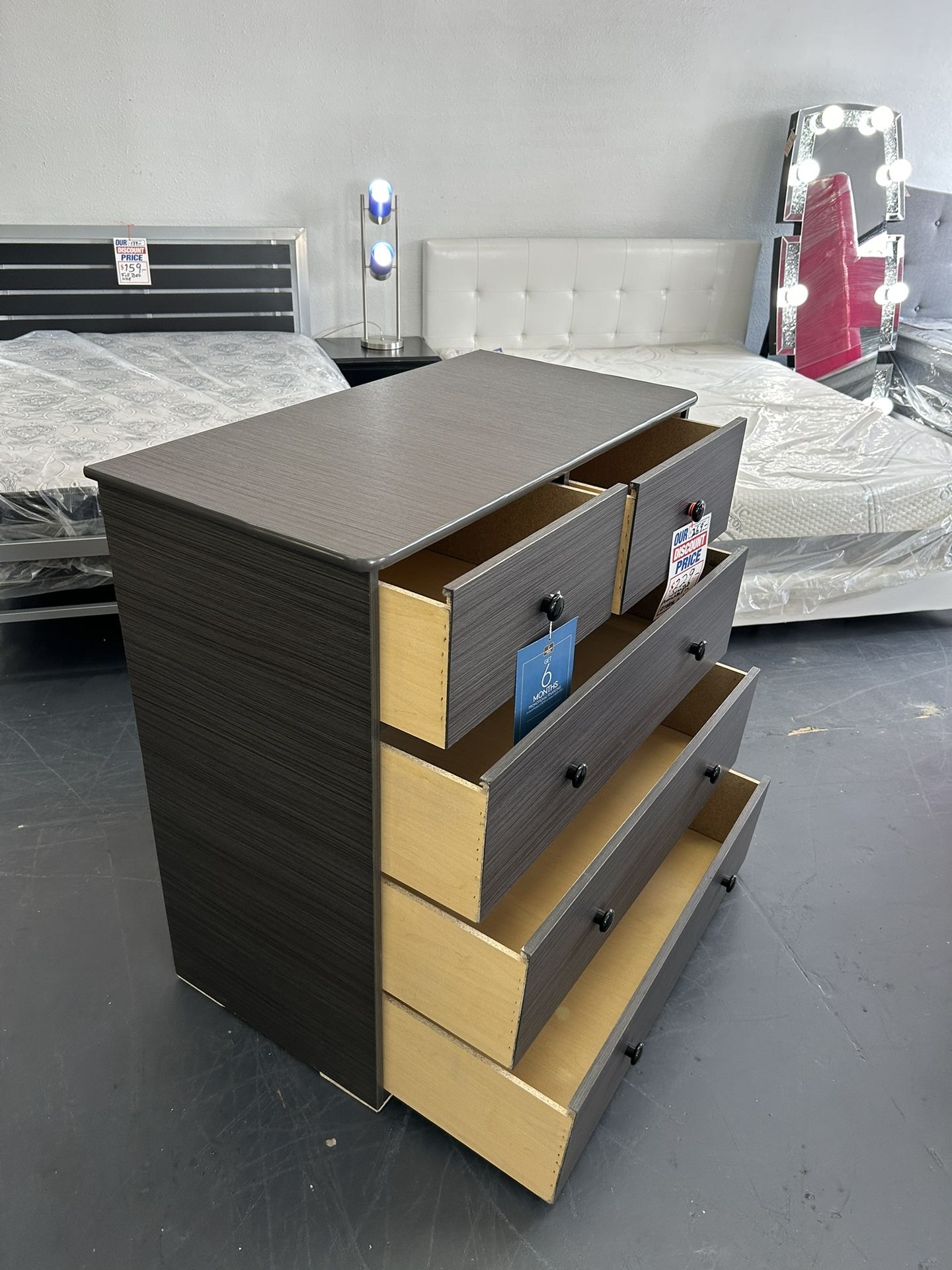 5 Drawers Jumbo Dresser Available In Different Colors
