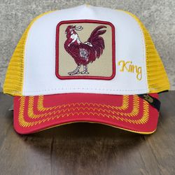 Goorin Bros The Farm Animal Rooster The King Trucker Hat Exclusive Limited Holo Tags Labels New