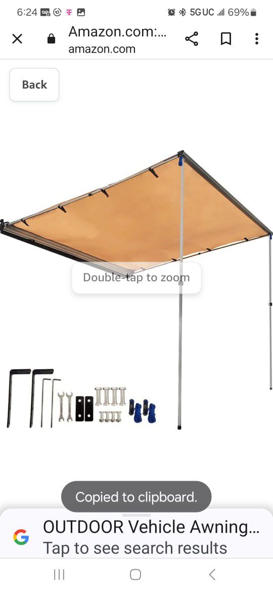 OUTDOOR Vehicle Awning with Metal Joints 6.5x6.5ft, Roof Rack Car Side Awning Pull-Out Rooftop Shades Overlanding Accessories for SUV/Truck/Van

￼

￼
