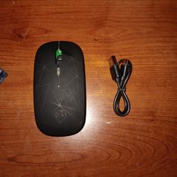Slim Bluetooth Mouse Without Scroll Wheel and C Charger