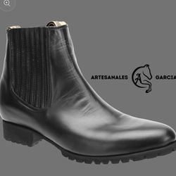 Botin Charro Tractor Negro WD 731 