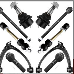 Front Upper Control Arms w/Ball Joints Tie Rods Fit for ChavyX0045FDD1P Tahoe 2007-2014 tor Siverado 1S00 2007-2015 for GMC Sierra 1-2015 for Y