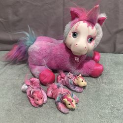 Pink Surprise  Unicorn   Mom   &  Babies  Pink    Purple  Stuffed  Animal  Plush  Toy