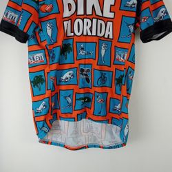 Vintage Voler Mens Bike Florida Graphic Print 3/4 Zip Cycling Jersey Sz L
