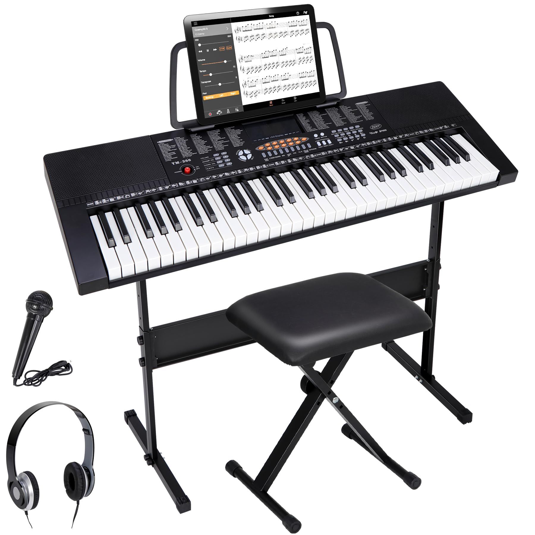 61-Key Full Size Electronic Keyboard Piano w/Built-in Speakers