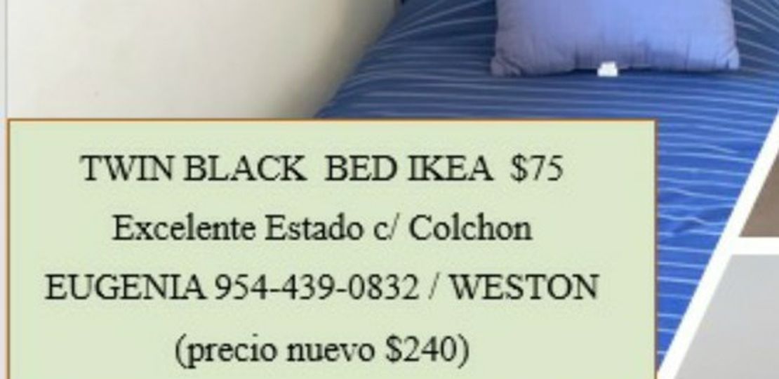 Cama Twin Negra IKEA Con Colchon