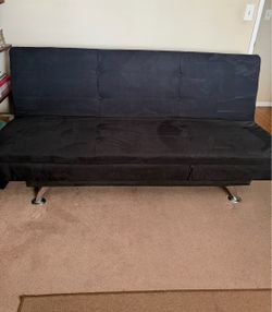 Black Tufted Futon Sofa Bed