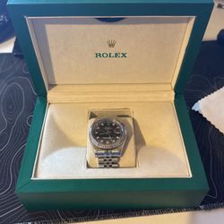 Rolex Date Just 126334 36mm Black Diamond Dial Jubilee Steel Oyster Perpetual
