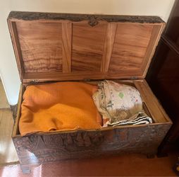 Vintage Hand Carved Chinese Camphor Chest