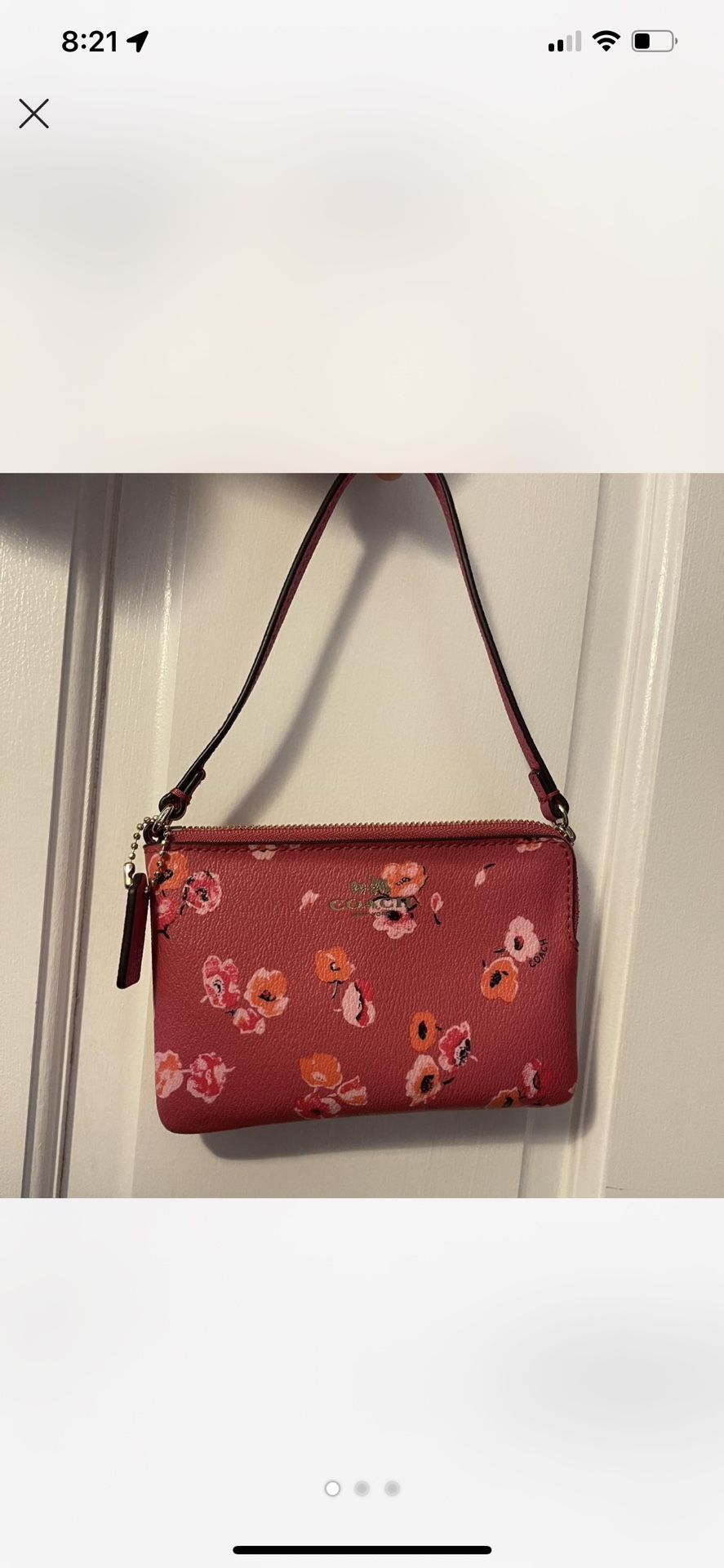 Coach flower fushia wristlet 